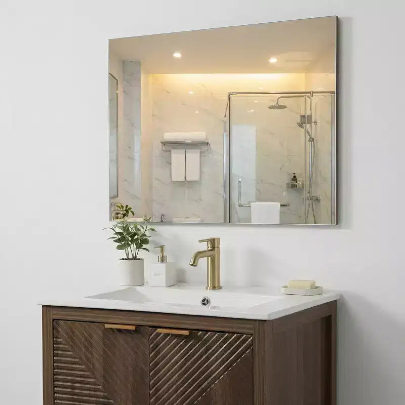 24 Brown Bathroom Vanity with Sink Combo, Textured Doors & Drawer, Pine Legs